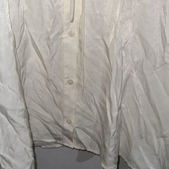 Nine West Womens Cream Button-Down Dress XL Rayon & Polyester - Picture 5 of 7